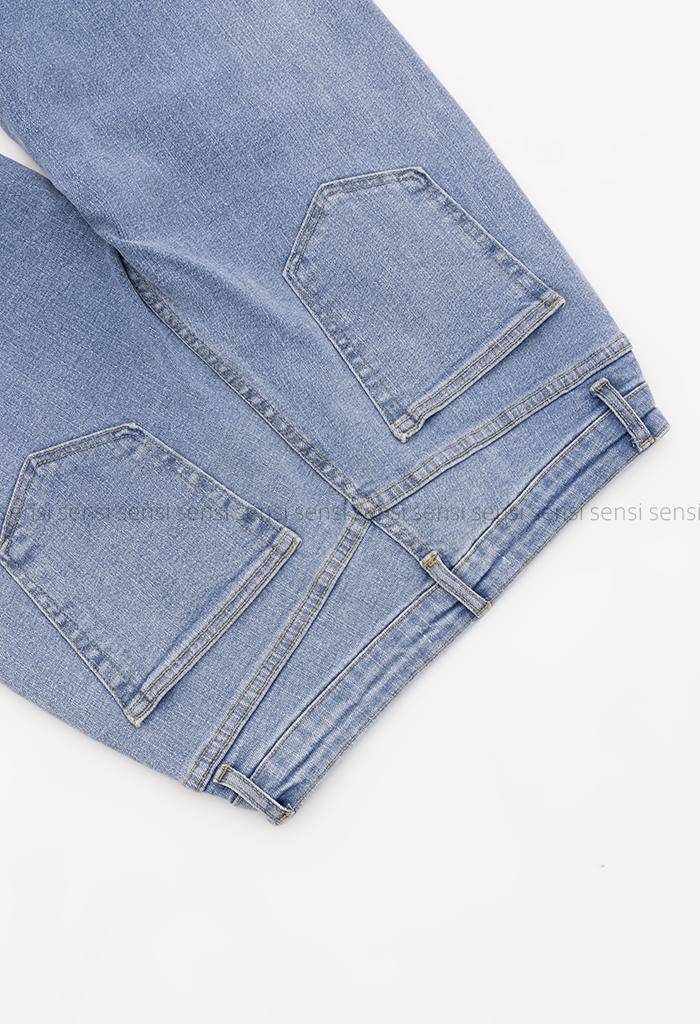 شلوار جین زنانه کراپ استریت دمپا کات کد1006595